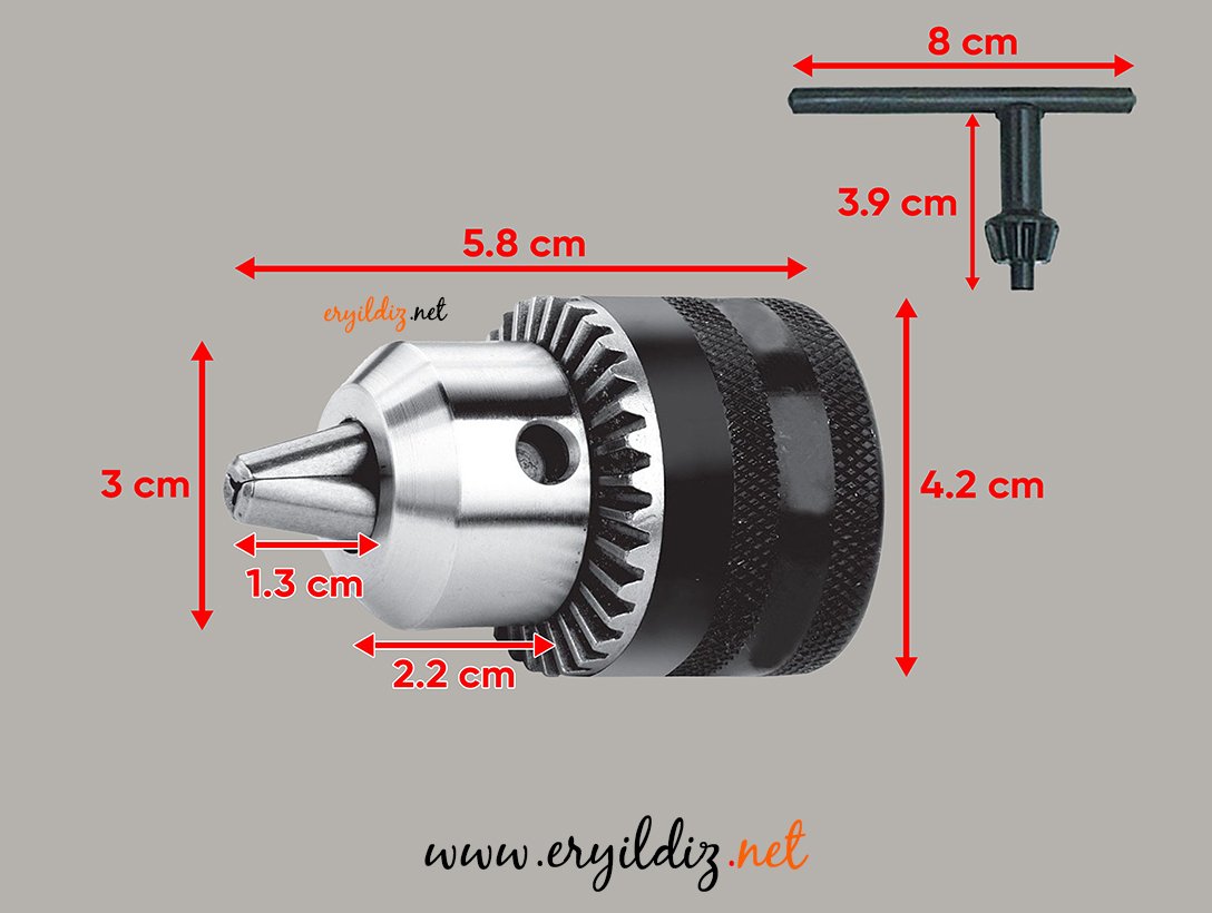 Mandren Anahtarlı 13 mm Eryıldız Hırdavat