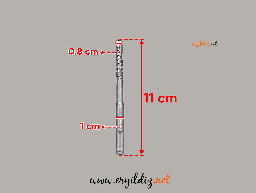 Sds Hilti İçin Beton Matkap Ucu 8 x110 mm Eryıldız Hırdavat