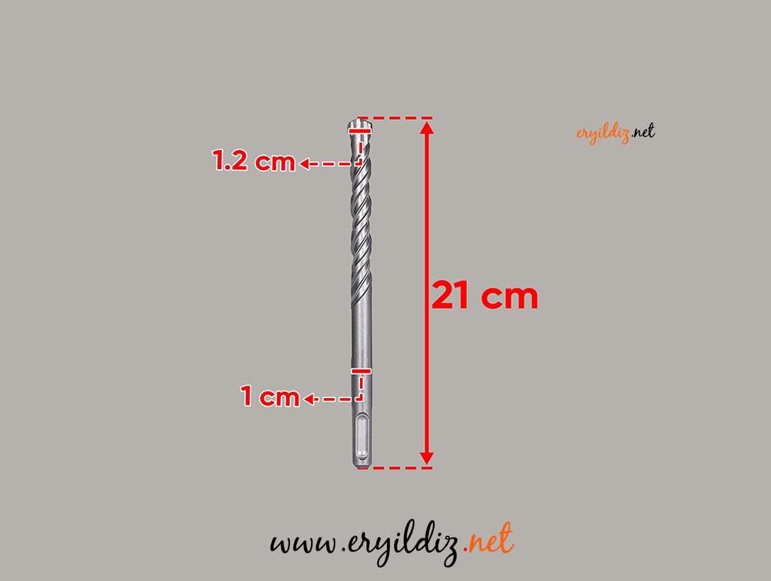 Sds Hilti İçin Beton Matkap Ucu 210 x 12 mm Eryıldız Hırdavat 