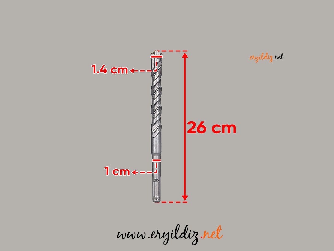Sds Hilti İçin Beton Matkap Ucu 260 x 14 mm Eryıldız Hırdavat