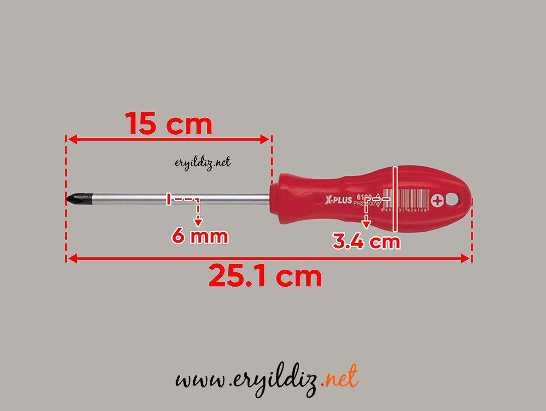 Cerpa Yıldız Tornavida 6 mm - 150 mm Eryıldız Hırdavat