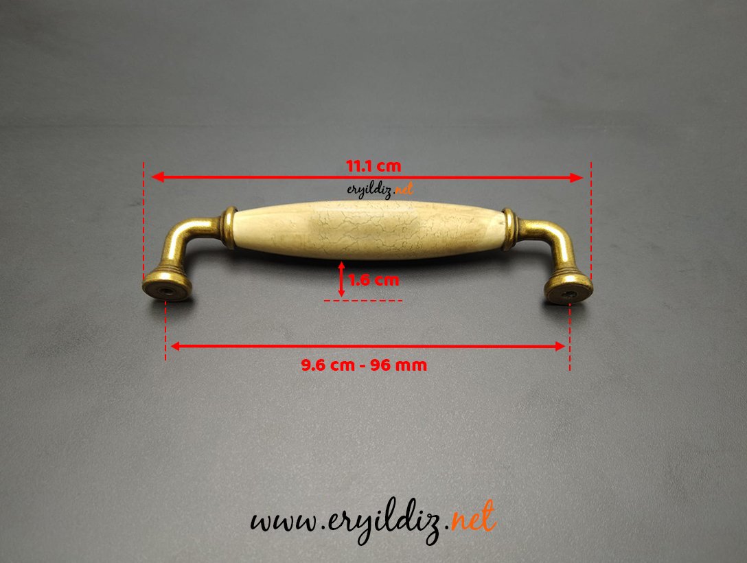Esal Yıldız Antik Sarı Taba Kulp 96 mm Eryıldız Hırdavat