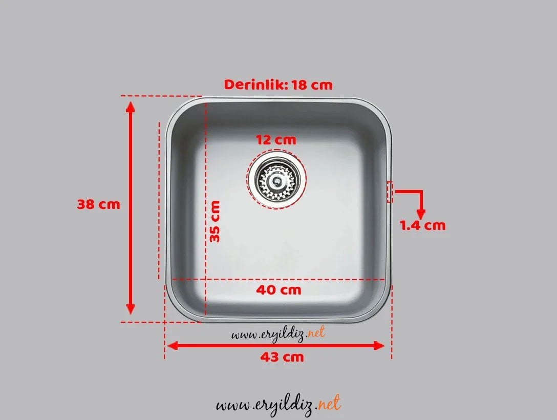 Teka BE 40.35 Paslanmaz Çelik İnox Tezgah Altı Evye Er yıldız Hırdavat