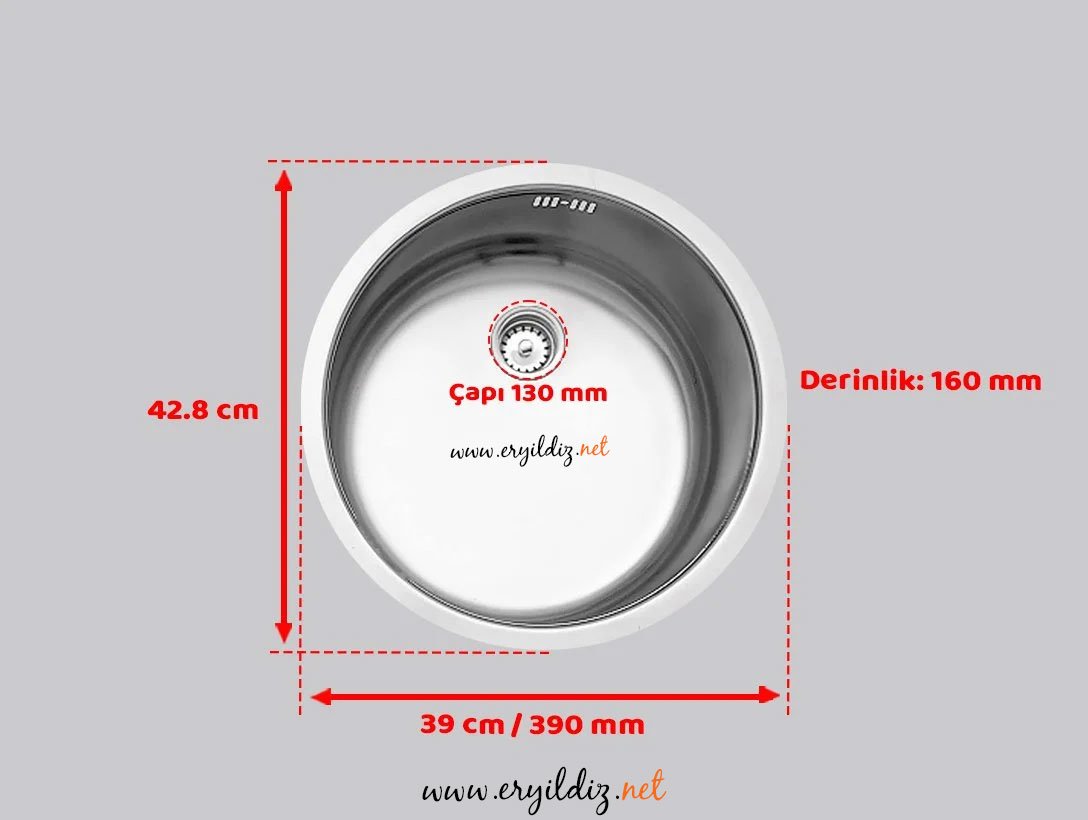 Teka Round Paslanmaz Çelik Taşmasız Tezgahaltı Evye Eryıldız Hırdavat