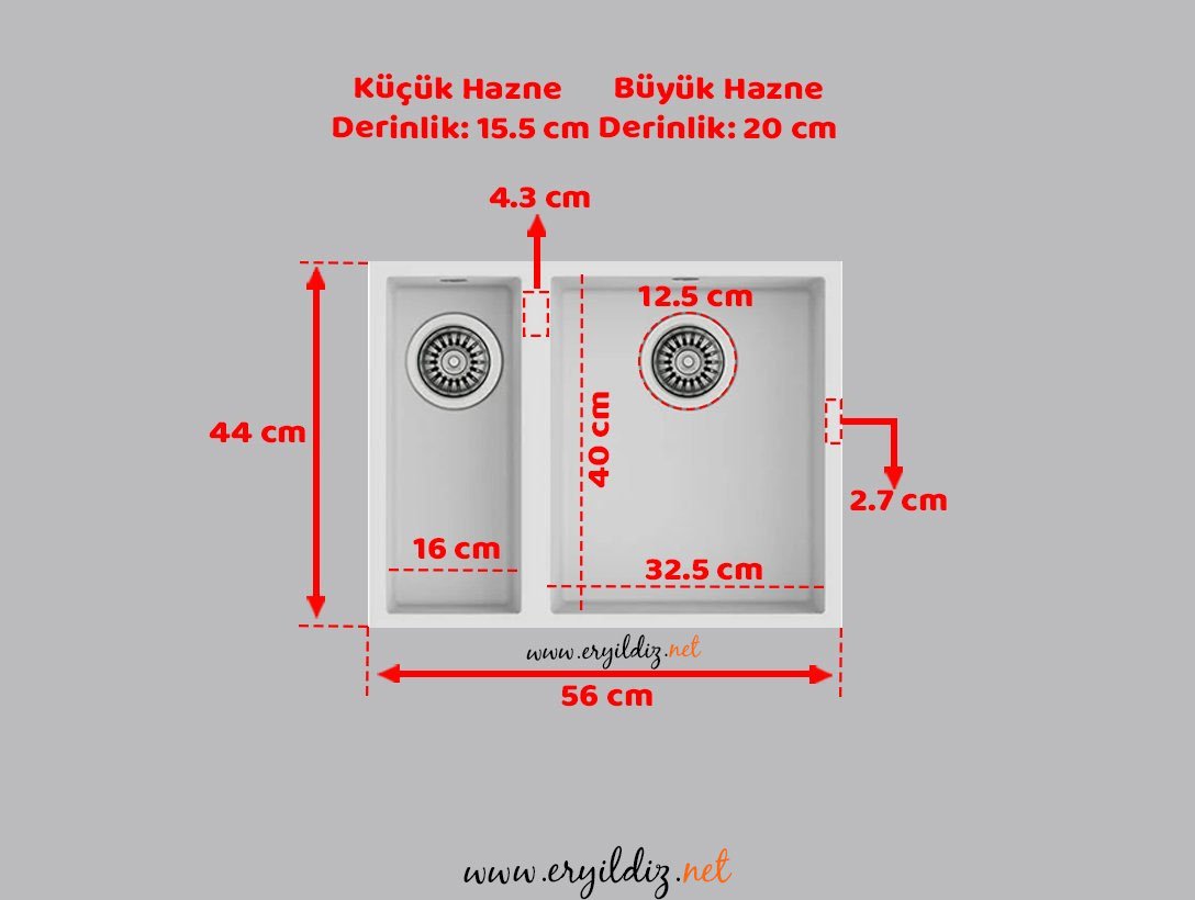 Teka Square 2B 760-560 Tg Granit Evye Beyaz-560 Tg Er yıldız Hırdavat
