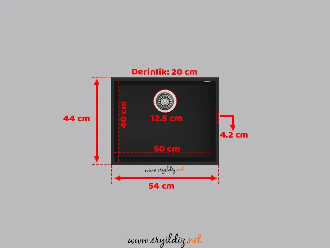 Teka Square 50.40 tg Granit Evye Siyah Er yıldız Hırdavat