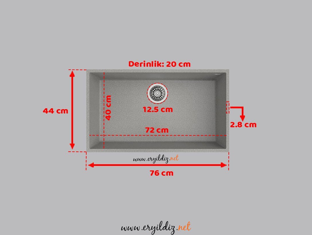 Teka Square 72.40 Tg Granit Evye Gri Eryıldız Hırdavat