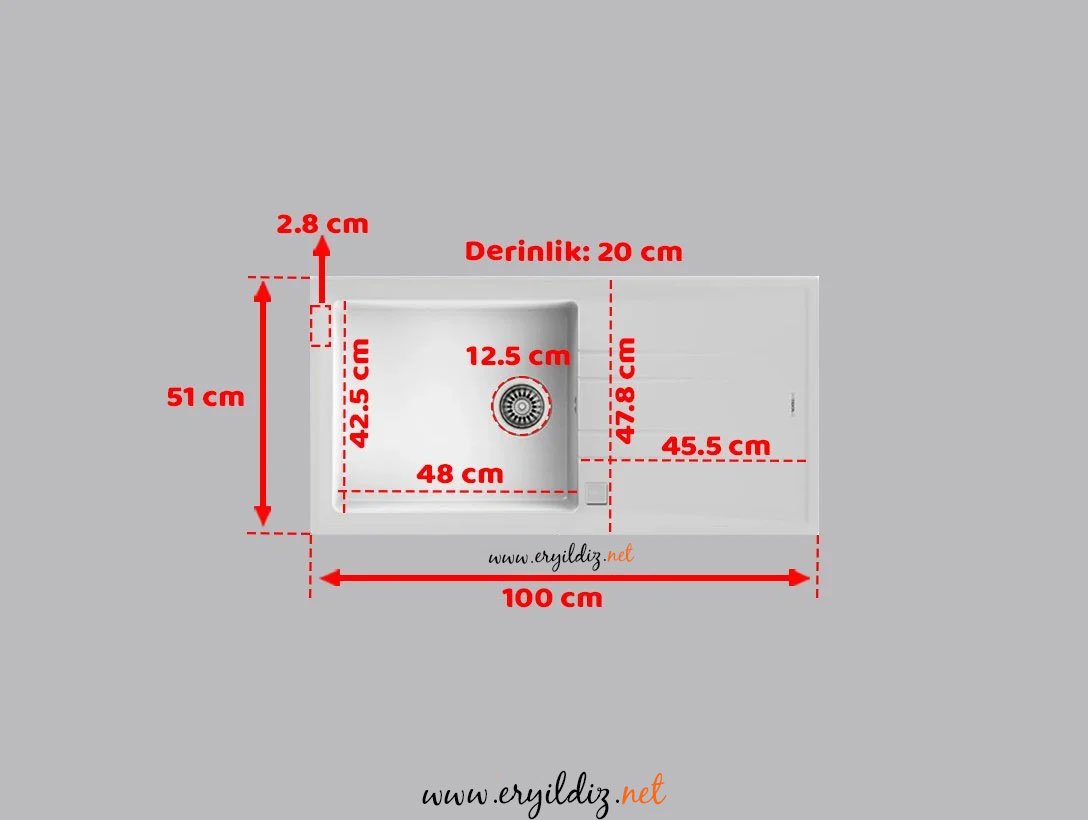 Teka Stone 60 L-TG Beyaz Granit Evye Er yıldız Hırdavat