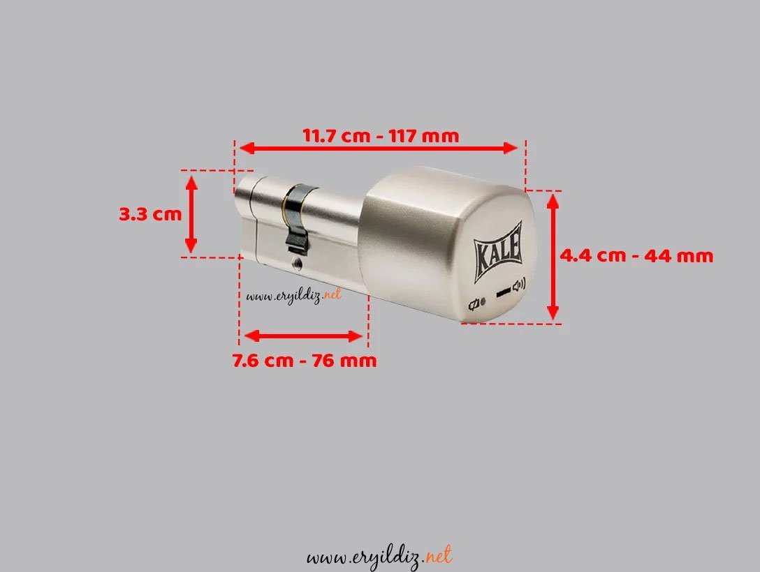 Kale Kilit 164 ASYN 76 mm Yeni Nesil Alarmlı Bilyalı Nikel Barel Eryıldız Hırdavat