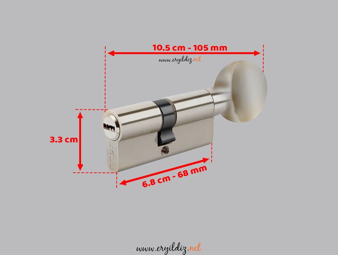 Kale Kilit 164 BME Mandallı Bilyalı Şifreli Çelik Pimli Barel 68 mm - Nikel Eryıldız hırdavat