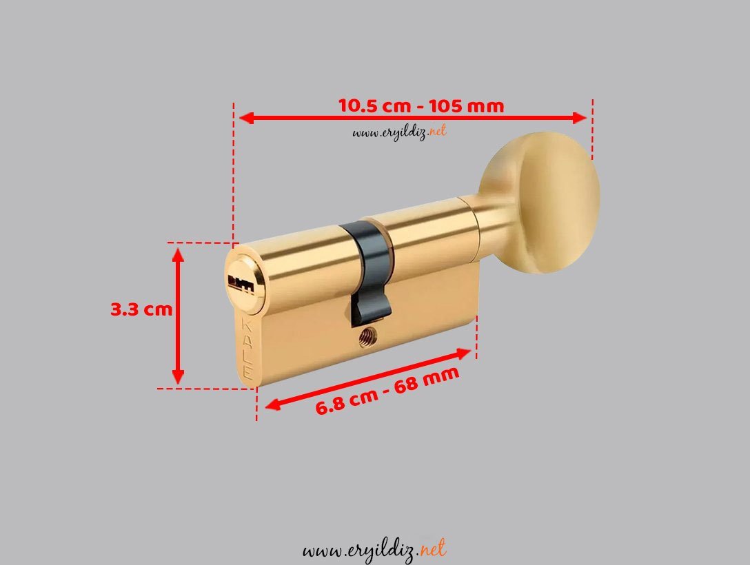 Kale Kilit 164 BME Mandallı Bilyalı Şifreli Çelik Pimli Barel 68 mm - Sarı Eryıldız Hırdavat