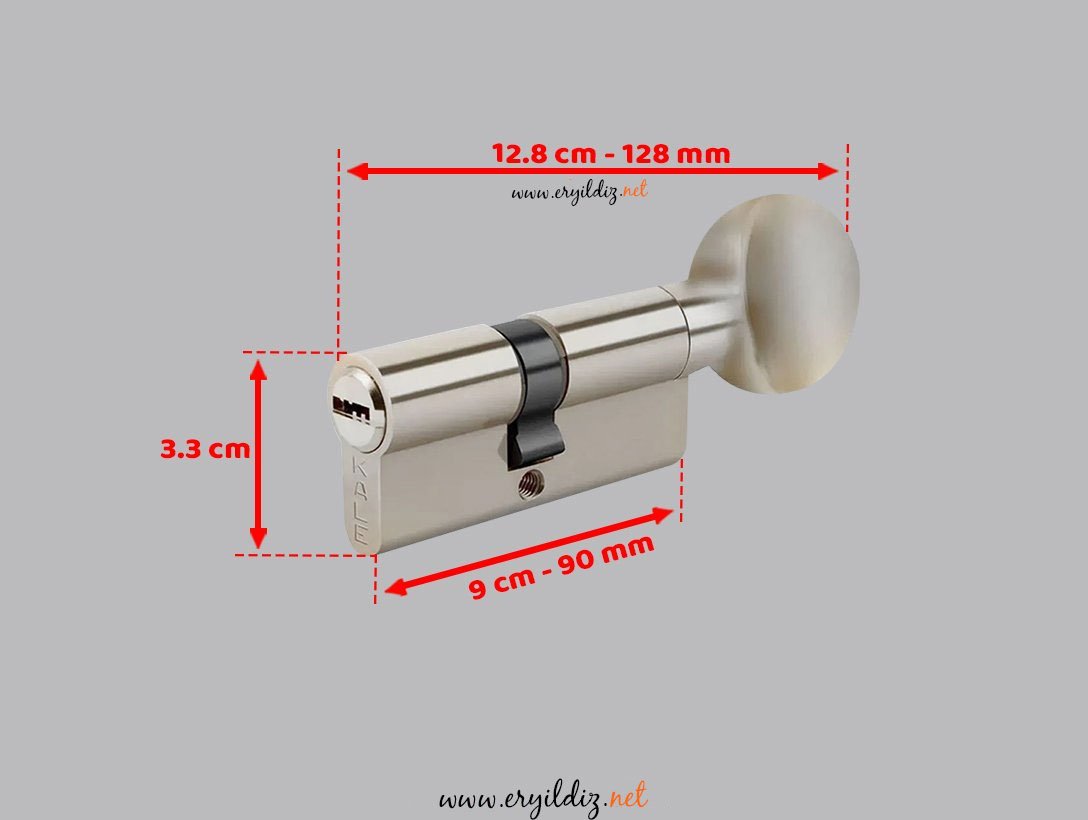 Kale Kilit 164 BME Mandallı Bilyalı Şifreli Çelik Pimli Barel 90 mm - Nikel Er yıldız Hırdavat