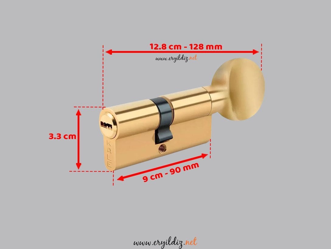 Kale Kilit 164 BME Mandallı Bilyalı Şifreli Çelik Pimli Barel 90 mm - Sarı Eryıldız hırdavat