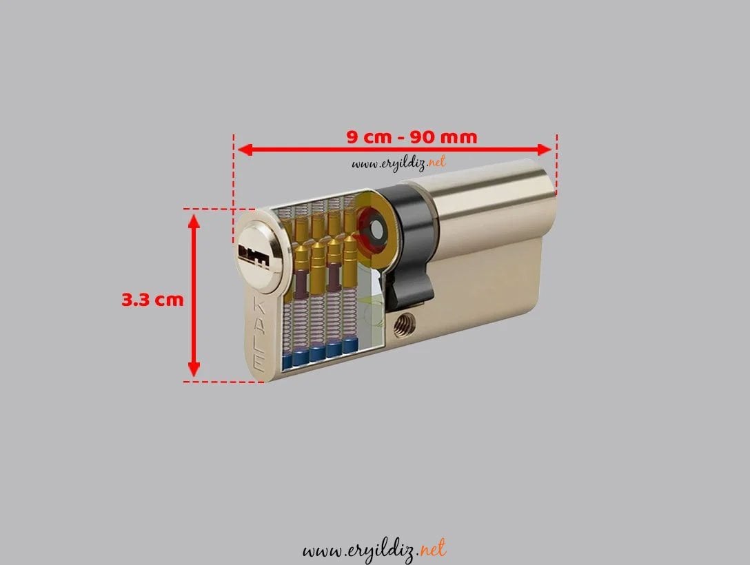 Kale Kilit 164 BNE Bilyalı Şifreli Çelik Pimli Barel 90 mm - Nikel Eryıldız hırdavat