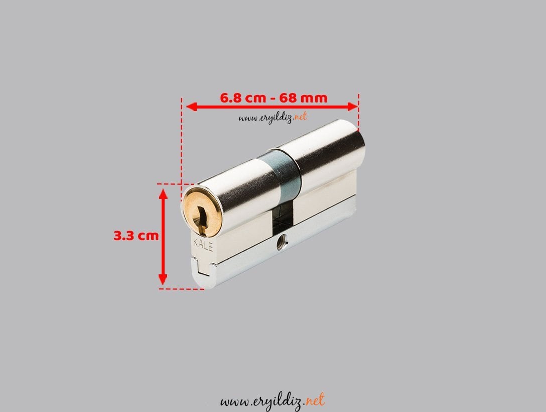 Kale Kilit 164 CEC 68 mm Tüpten Şifreli Yüksek Güvenlikli Nikel Barel Eryıldız hırdavat