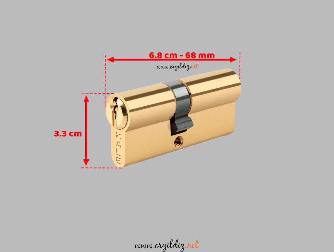 Kale Kilit 164 GNC Standart Çelik Pimli Barel 68 mm - Sarı Eryıldız hırdavat