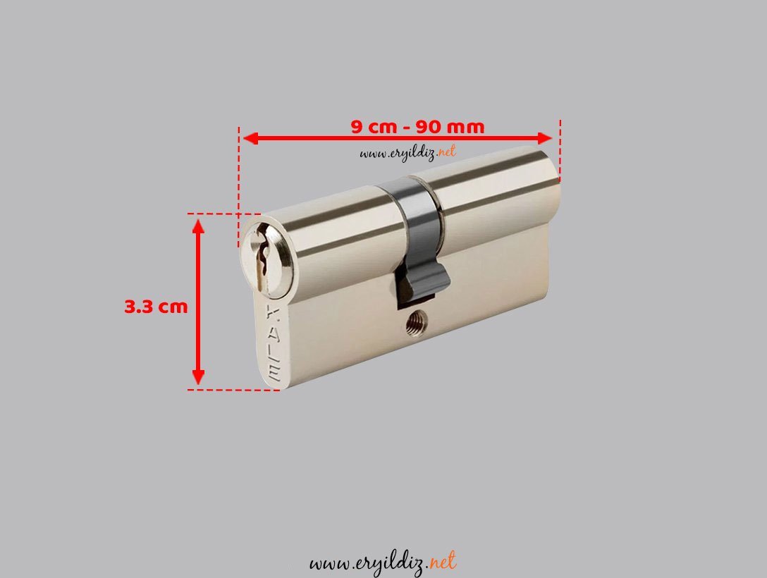 Kale Kilit 164 GNC Standart Çelik Pimli Barel 90 mm - Nikel Eryıldız hırdavat