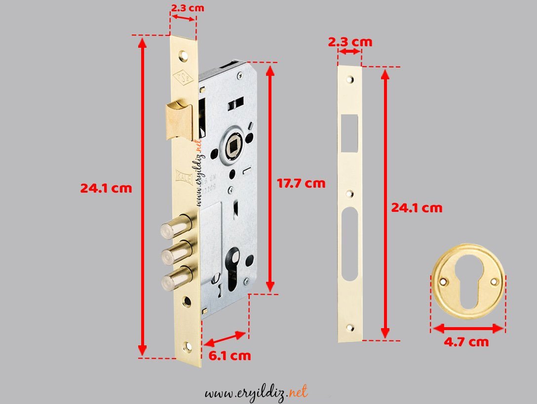 Kale Kilit 2000 3 Milli Silindirli Çelik Kapı Kilidi ErYıldız Hırdavat