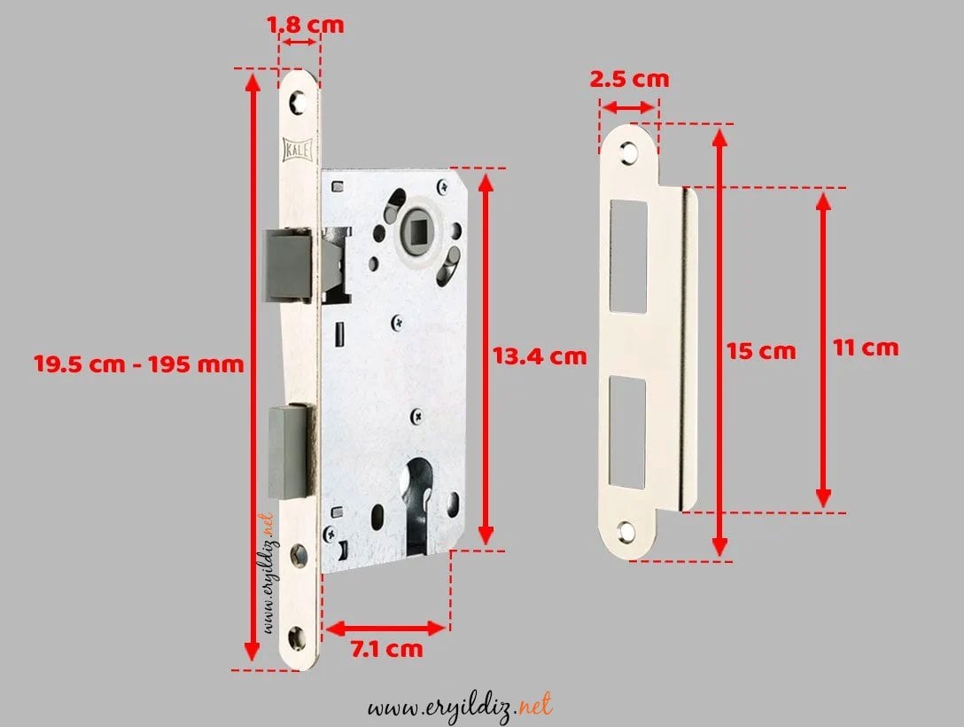 Kale Kilit 222 50 mm Nikel Oval Dış Kapı Kilidi Sessiz (Barelsiz) Er yıldız Hırdavat