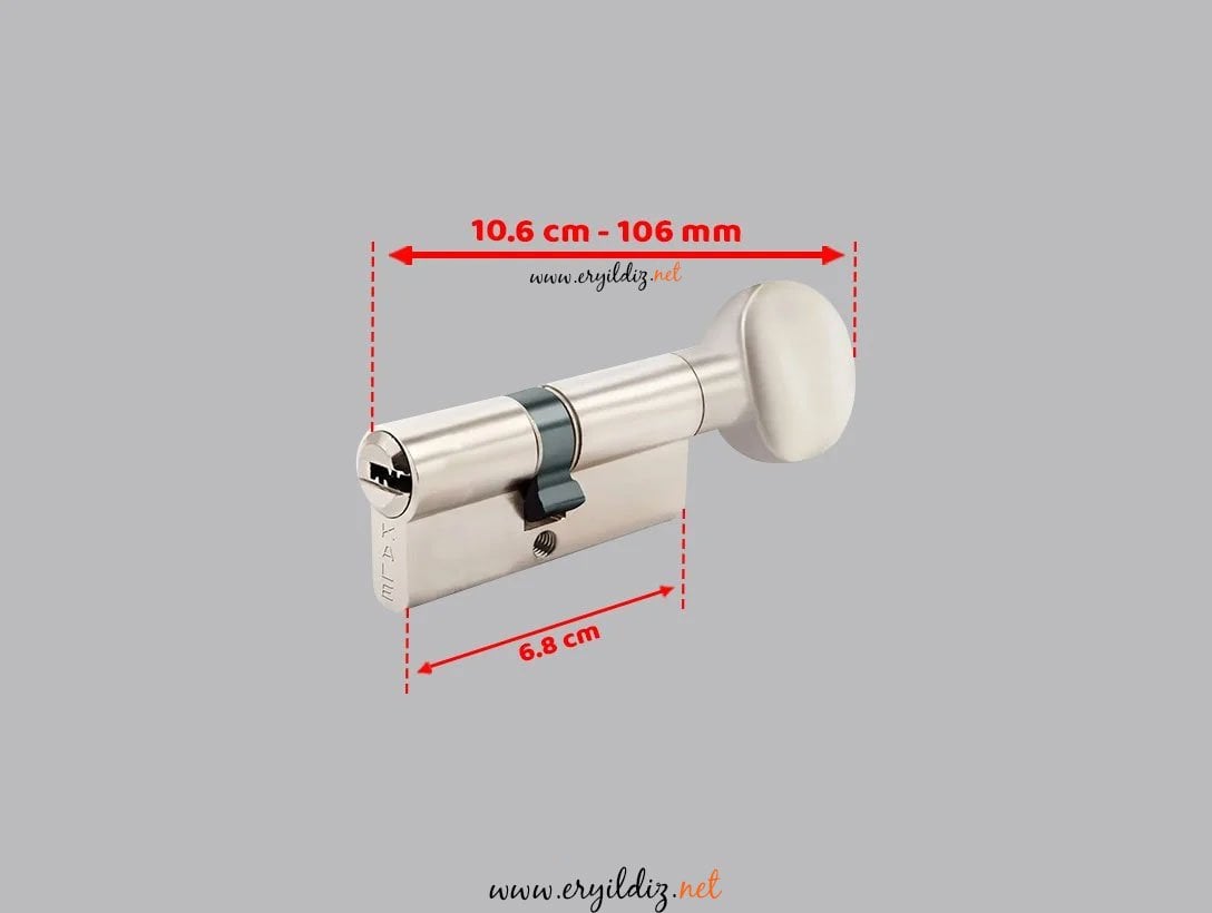 Kale Kilit 264 Silindirlik Ortak Anahtarlı Barel Seti 68 mm 264 SNC + SMC - Nikel Eryıldız Hırdavat