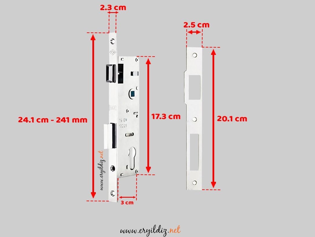 Kale Kilit Alüminyum Kapı Kilitleri Nikel 153U-20 mm / Dilli Eryıldız Hırdavat