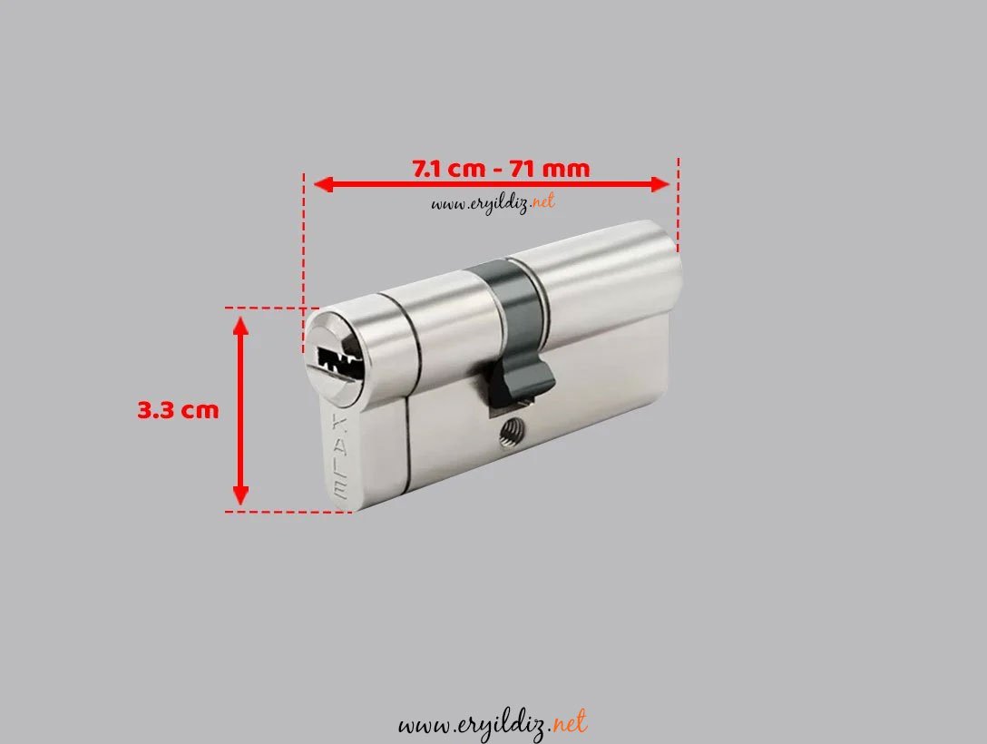 Kale Kilit Bilyalı Nikel Pimli 68 mm Barel 164 KTBS - Nikel Tuzaklı Eryıldız hırdavat