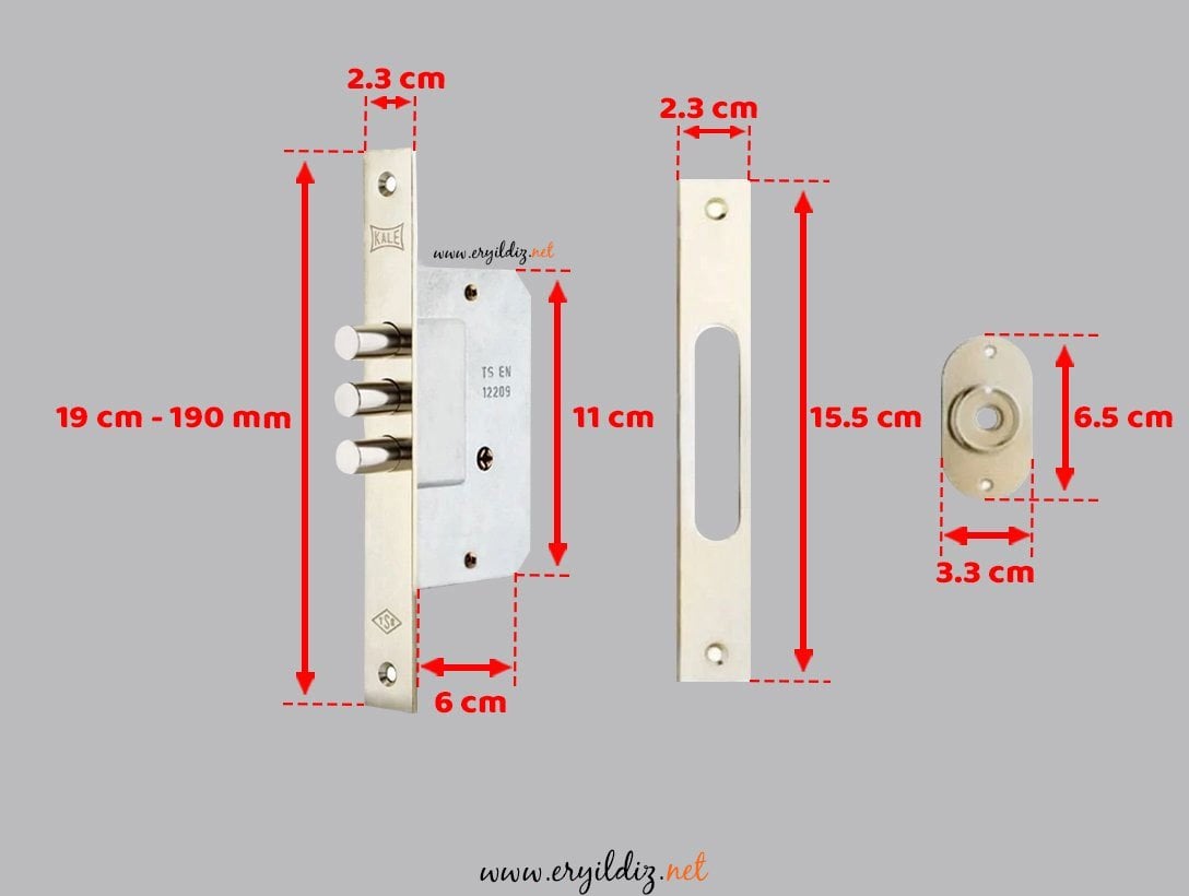Kale Kilit Emniyet Kilidi 189-3MF / 3 Milli - Nikel ErYıldız Hırdavat