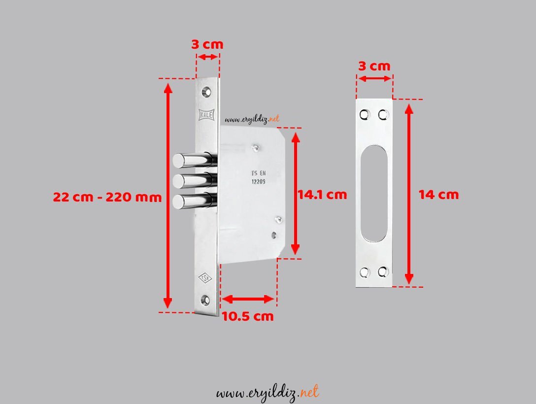 Kale Kilit Emniyet Kilidi 257-GM / 3 Milli - Nikel