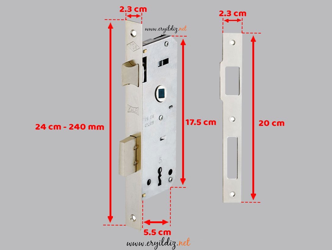 Kale Kilit Köşeli Wc Kapı Kilidi - 169R-40 mm / Nikel Eryıldız hırdavat