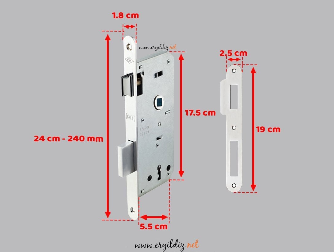 Kale Kilit Oval Wc Kapı Kilidi - 149R-45 mm / Nikel Er Yıldız Hırdavat