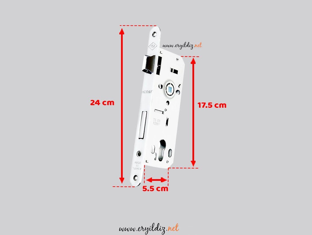 Metlox 40x23 mm Oval Krom Kilit Sistemleri Silindirli Yale Dış Kapı Kilidi ErYıldız Hırdavat