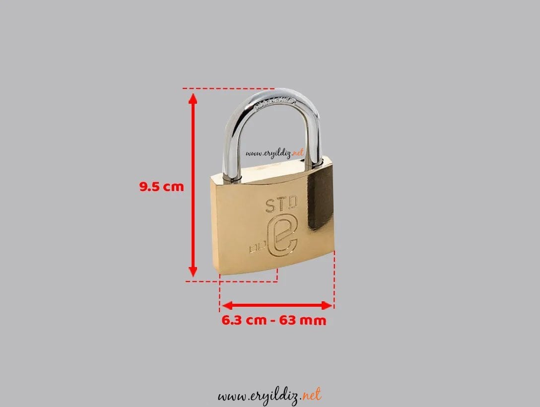 Std Ekonomik Asma Kilit 63 mm - Sarı ErYıldız Hırdavat