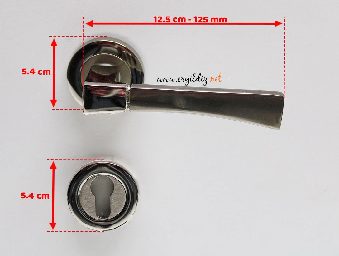 Hira Babil Nikel Saten Rozetli Kapı Kolu Dış Kapısı Er Yıldız hırdavat