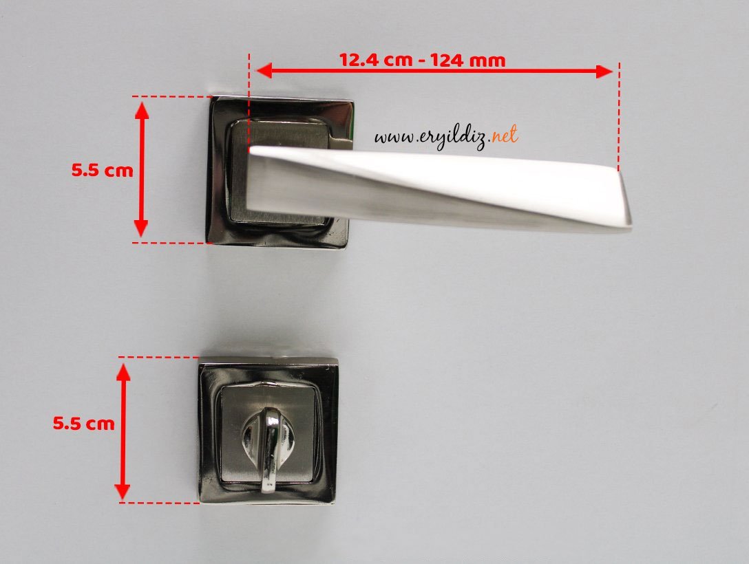 Hira Narin Nikel Saten Kare Rozetli Kapı Kolu Wc Kapısı 