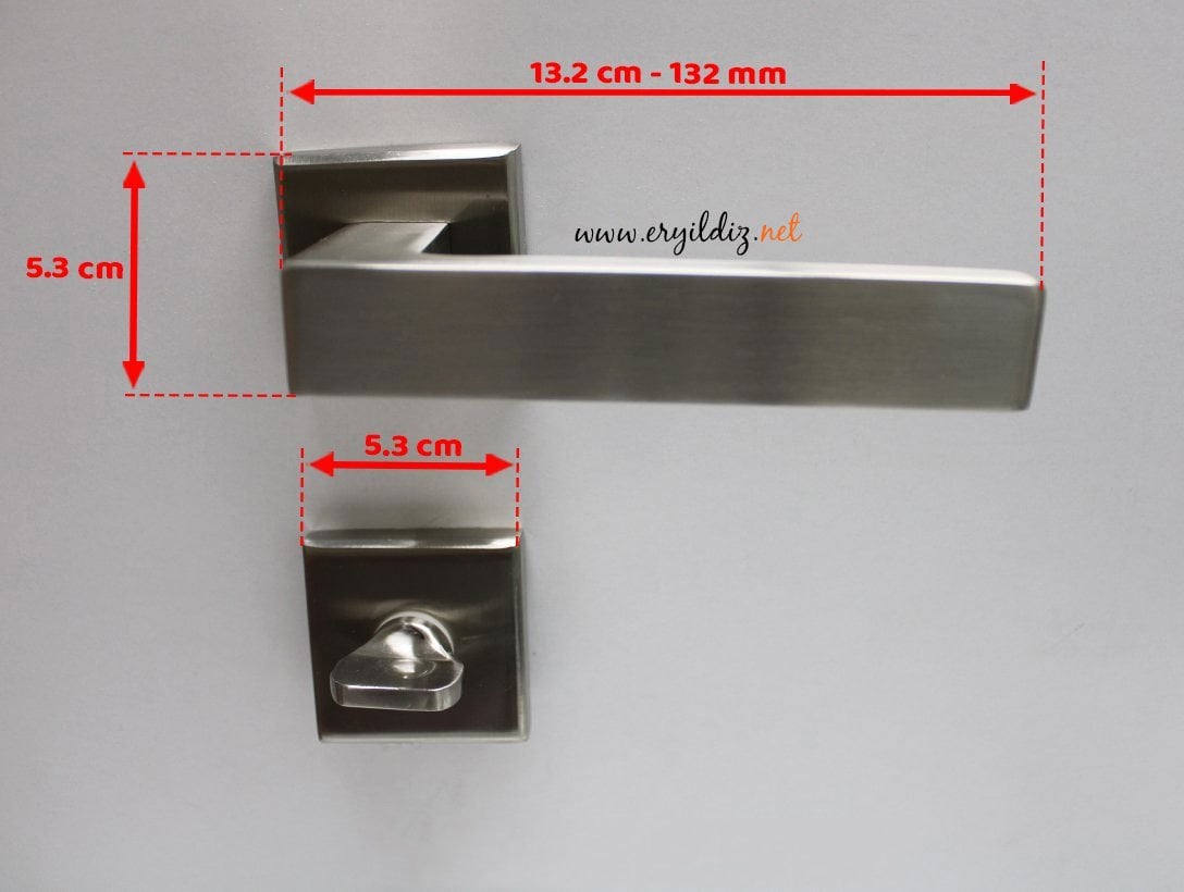 Nobel Bingöl İnox Kare Rozetli Kapı Kolu Wc Kapısı Er Yıldız Hırdavat