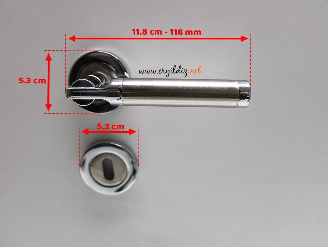 Nobel Çankaya Krom İnox Rozetli Kapı Kolu Oda Kapısı Er Yıldız Hırdavat