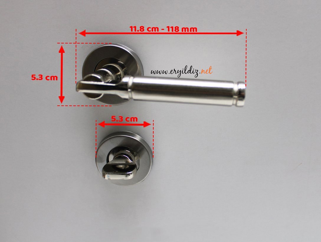 Nobel Çankaya Krom İnox Rozetli Kapı Kolu Wc Kapısı Er Yıldız Hırdavat