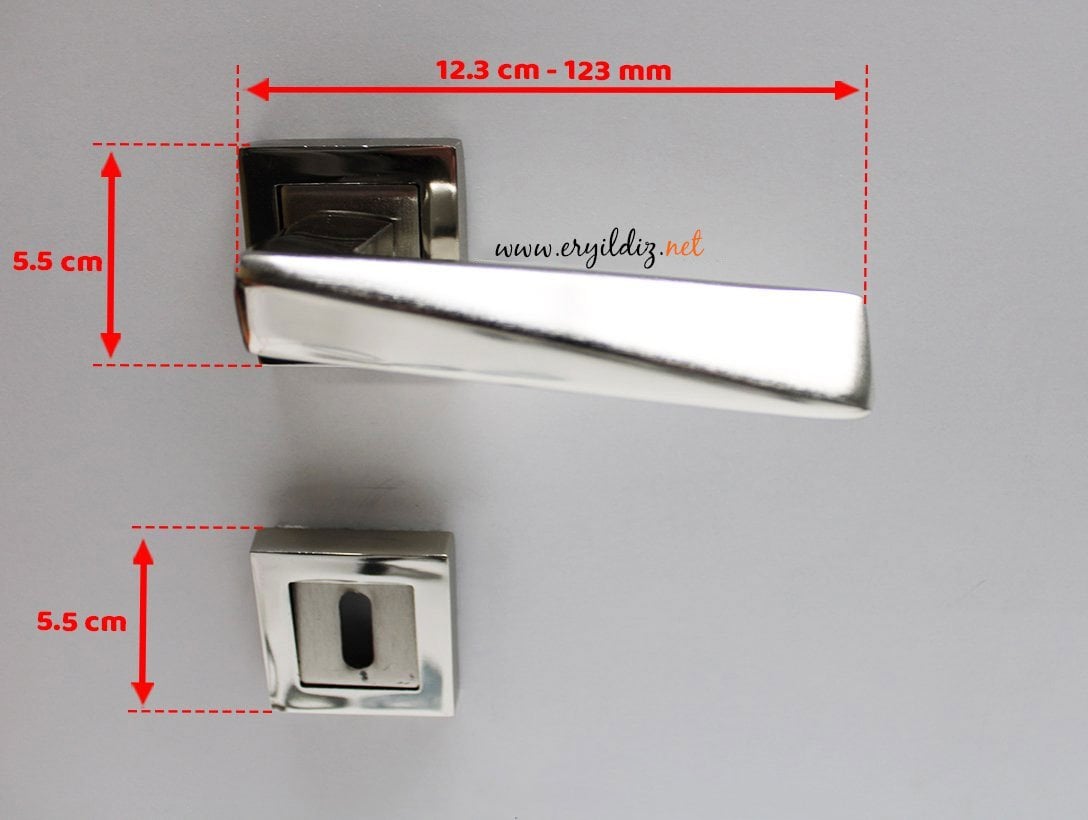 Nobel Penta Nikel Saten Kare Rozetli Oda Kapısı Er Yıldız hırdavat