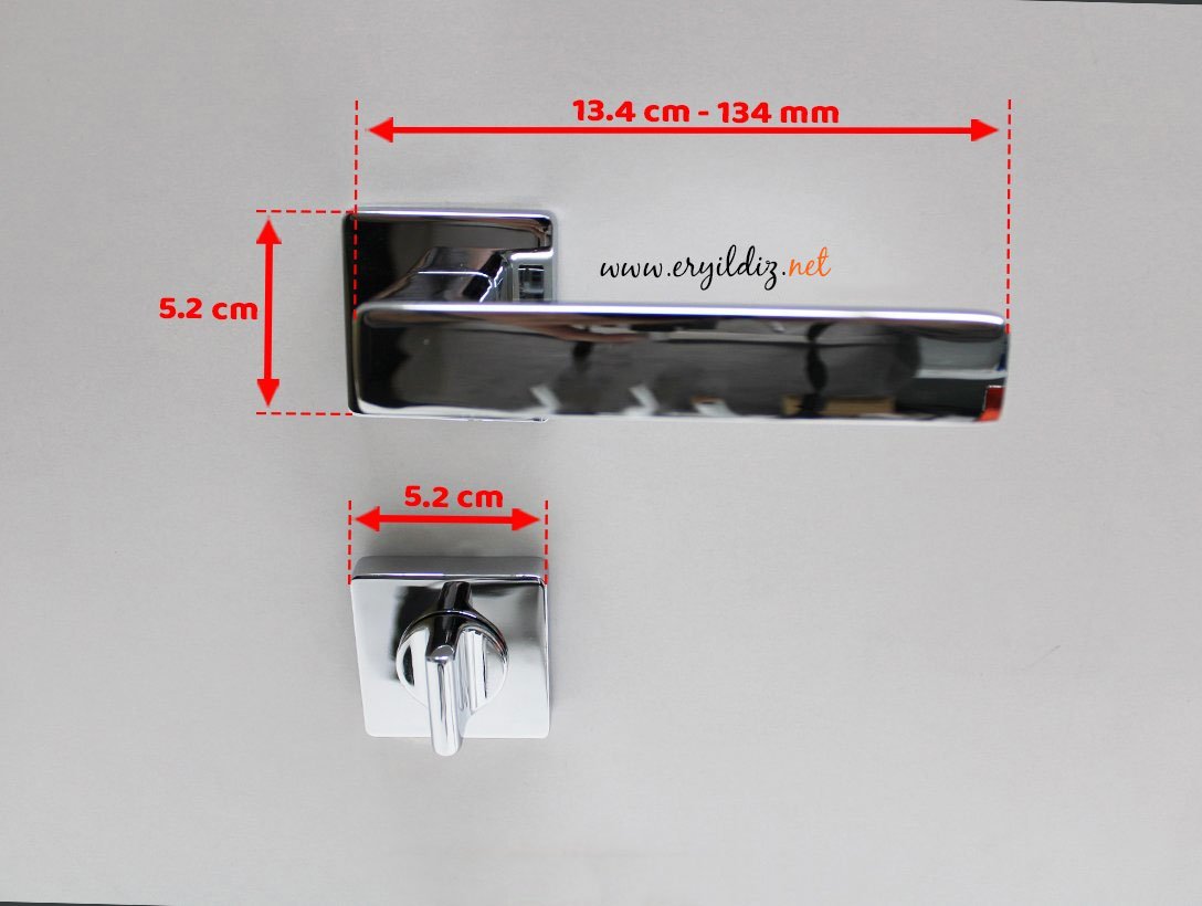 System Fosıl Krom Kare Rozetli Kapı Kolu Wc Kapısı Er Yıldız Hırdavat