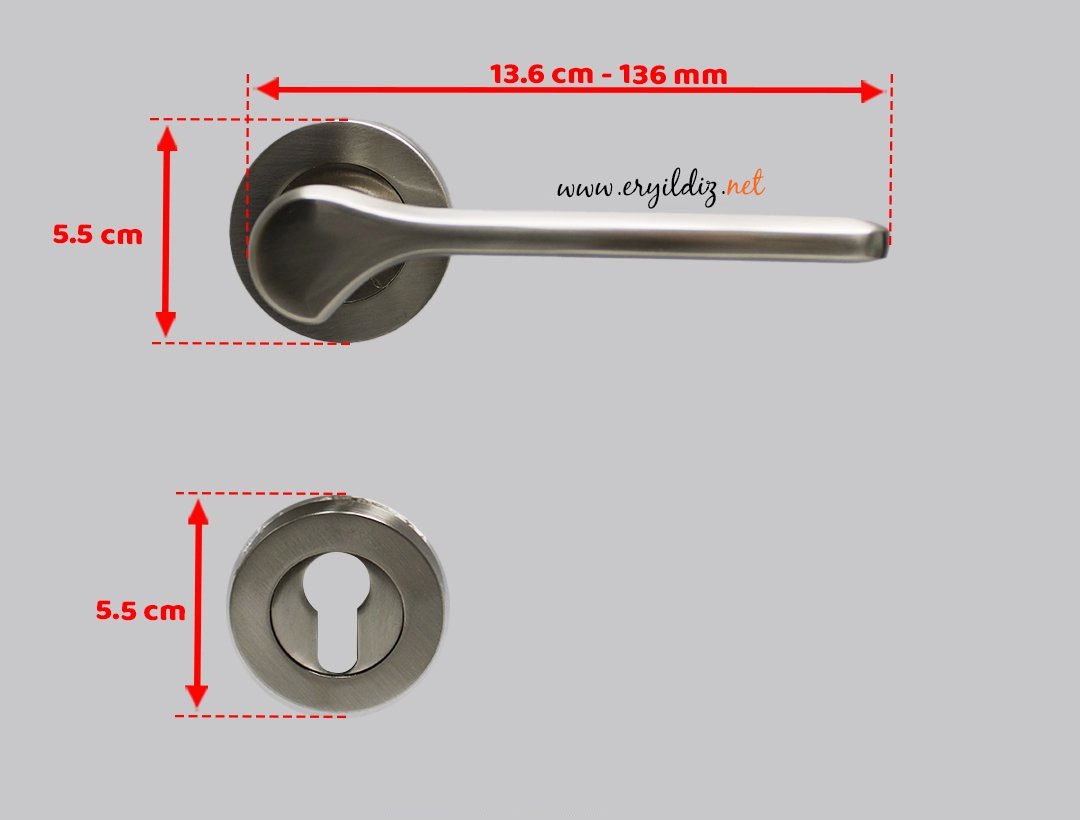 Doğanlar Anka Rozetli Kapı Kolu Saten - Dış Kapısı Er yıldız Hırdavat