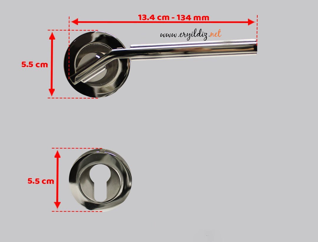 Doğanlar Asos Nikel Saten Rozetli Kapı Kolu Dış Kapısı Er yıldız Hırdavat