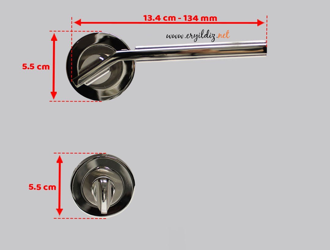 Doğanlar Asos Nikel Saten Rozetli Kapı Kolu Wc Kapısı Er yıldız hırdavat