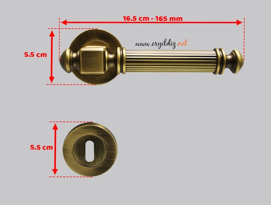 Doğanlar Bosfor Rozetli Kapı Kolu Olifka - Oda Kapısı Er yıldız Hırdavat