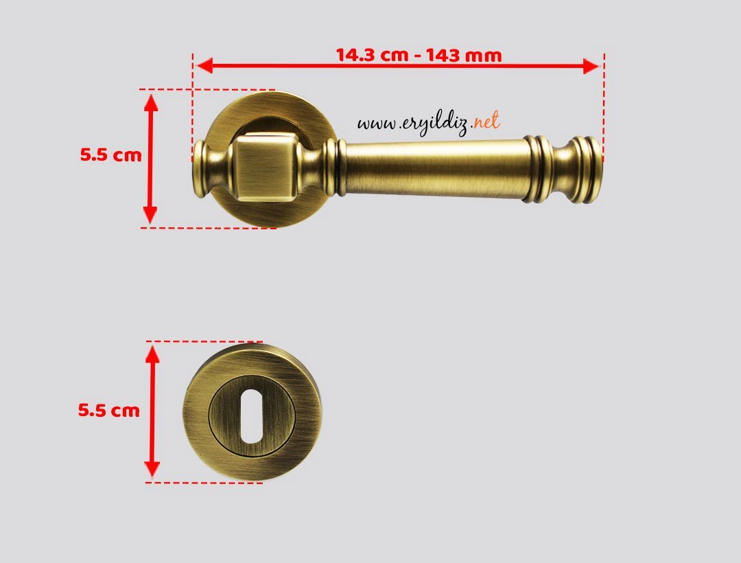 Doğanlar Dragon Rozetli Kapı Kolu Olifka - Oda Kapısı Er yıldız hırdavat