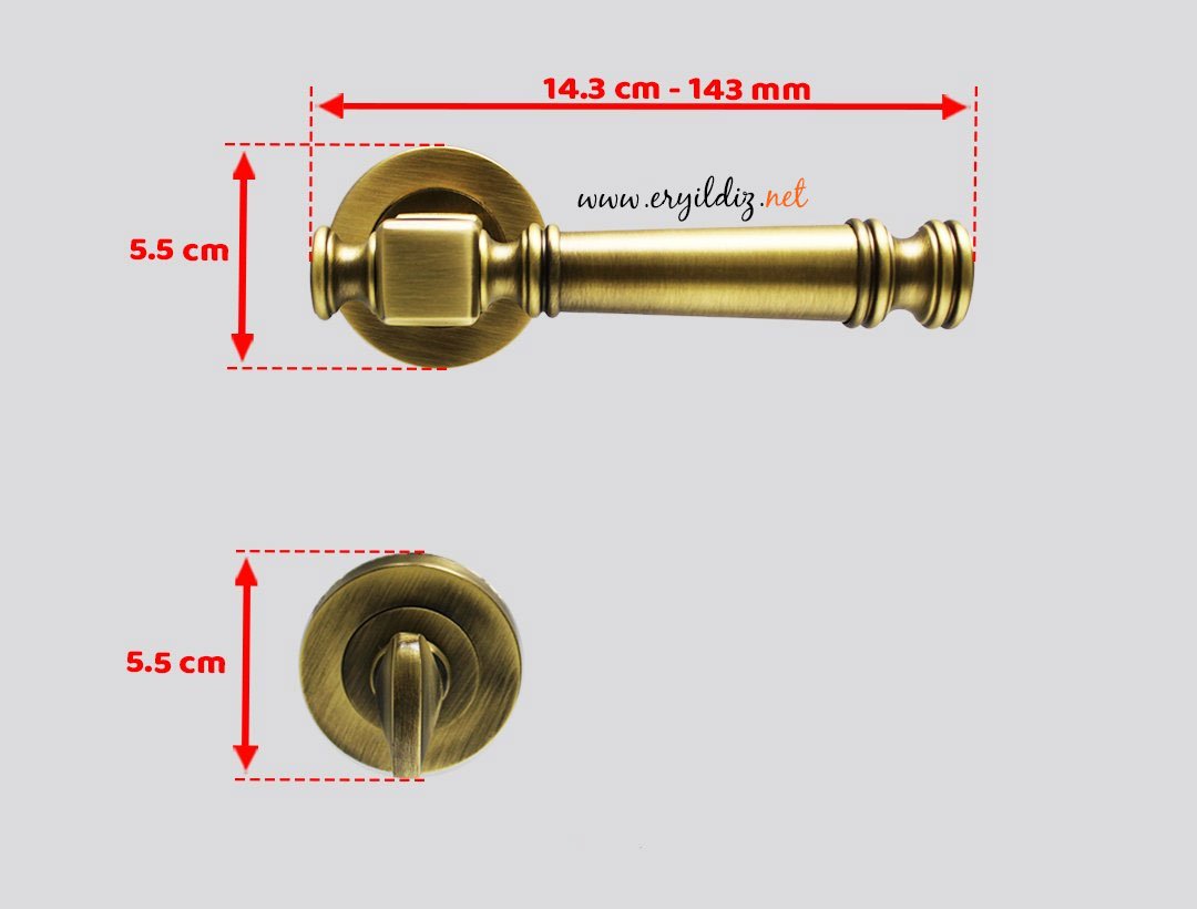 Doğanlar Dragon Rozetli Kapı Kolu Olifka - Wc Kapısı Er Yıldız Hırdavat