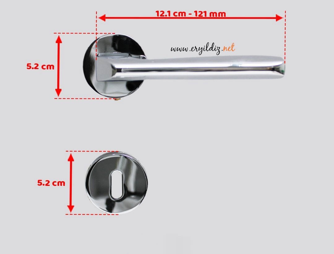 Doğanlar Falcon Rozetli Kapı Kolu Krom - Oda Kapısı Er yıldız Hırdavat