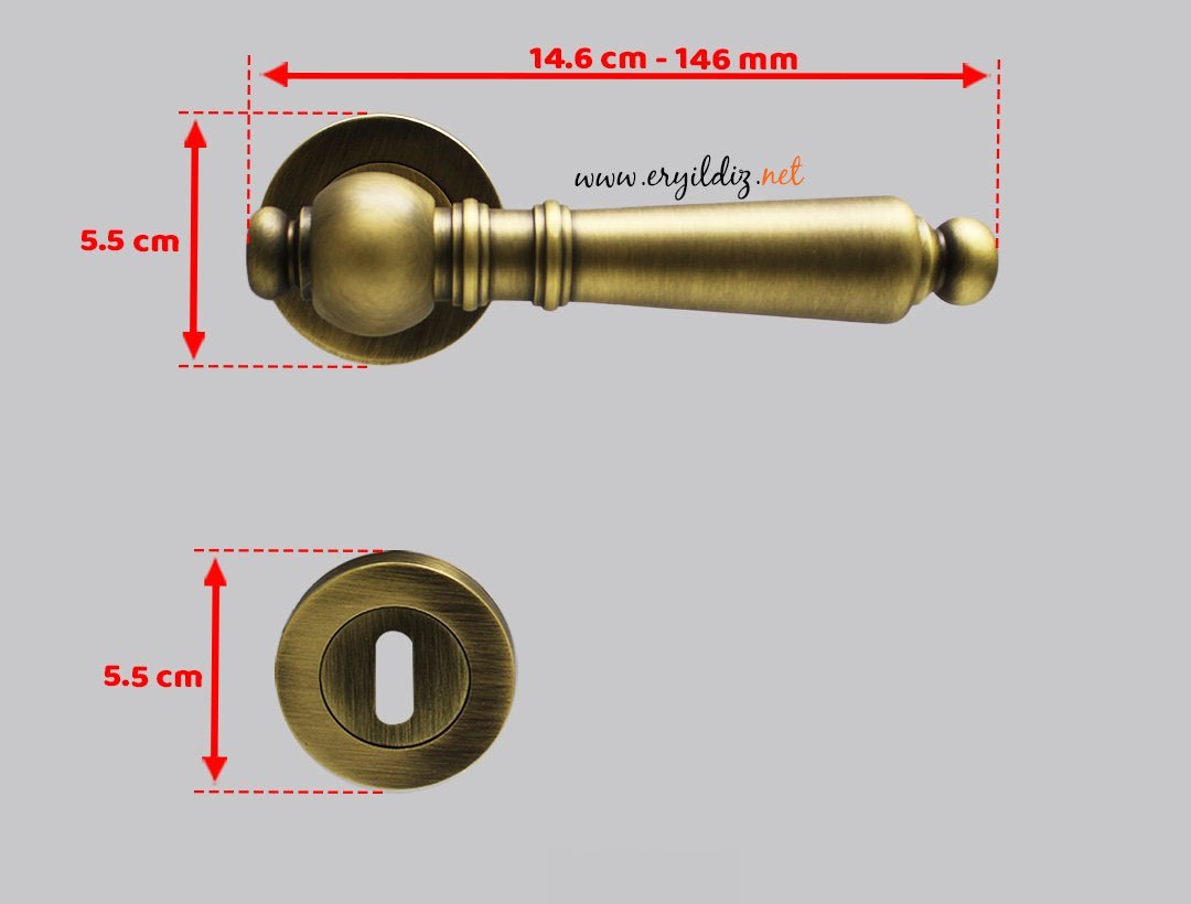 Doğanlar Gürz Rozetli Kapı Kolu Olifka - Oda Kapısı Er yıldız Hırdavat