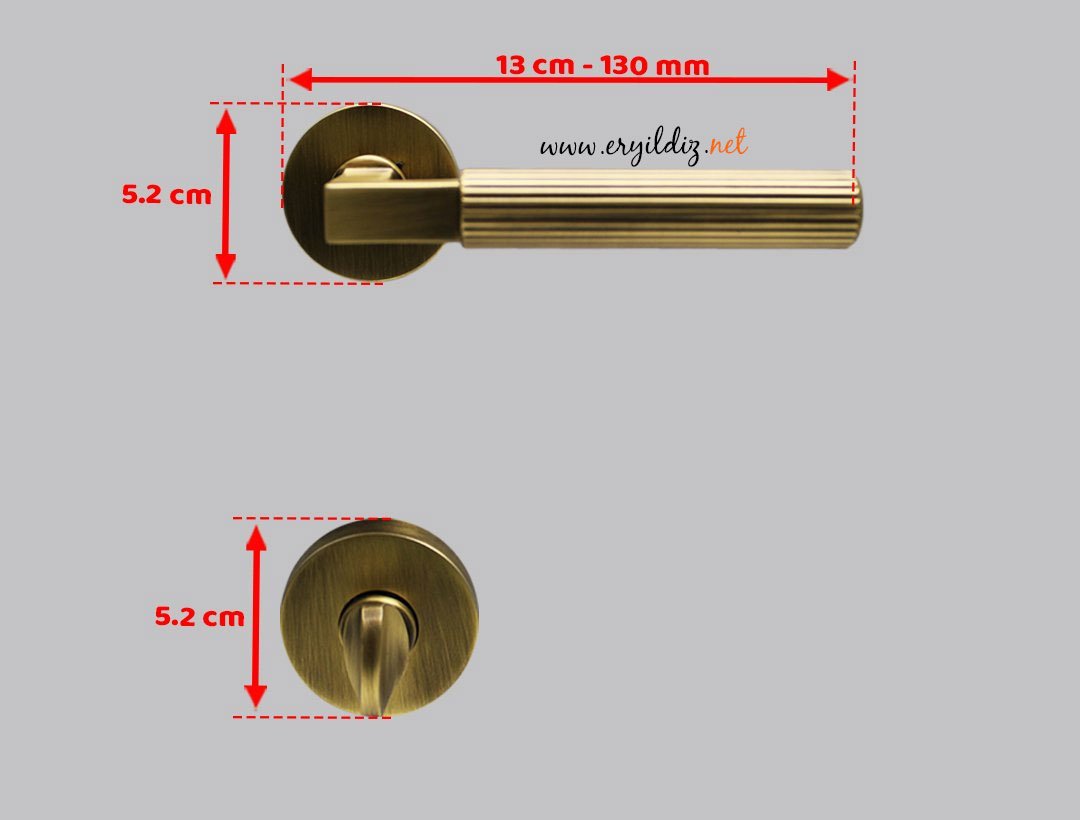Doğanlar LT Rozetli Kapı Kolu Olifka - Wc Kapısı Er Yıldız Hırdavat