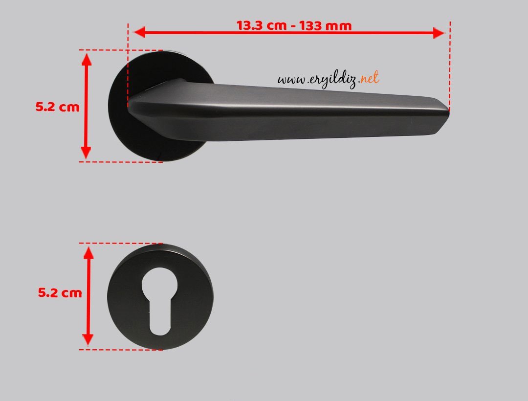 Doğanlar Linea Rozetli Kapı Kolu Antrasit - Dış Kapsı Er Yıldız Hırdavat