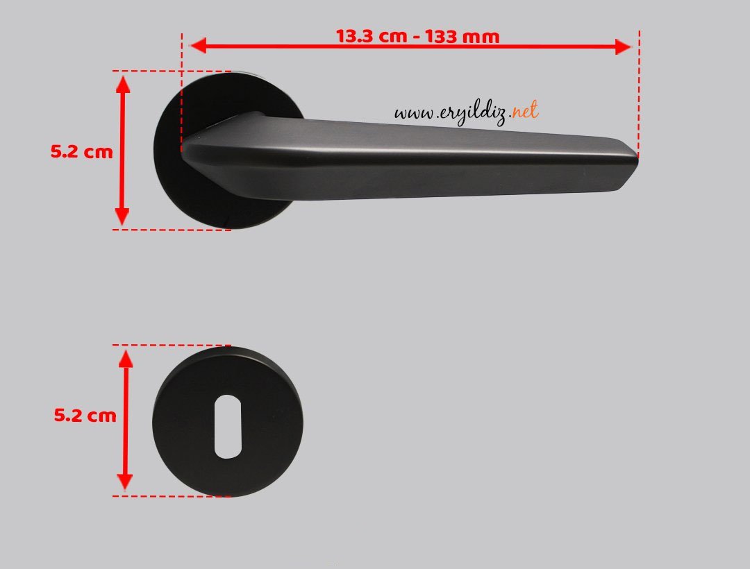 Doğanlar Linea Rozetli Kapı Kolu Antrasit - Oda Kapsı Er Yılıdız Hırdavat